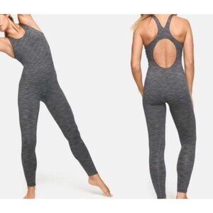 Outdoor Voices Unitard Jumpsuit Size Small Freeform Workout Gray Open Back